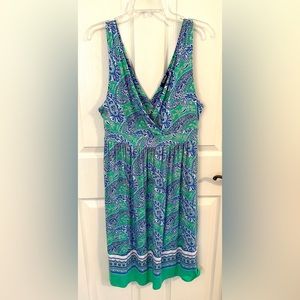 Old Navy Green and Blue Paisley Sundress Size L
